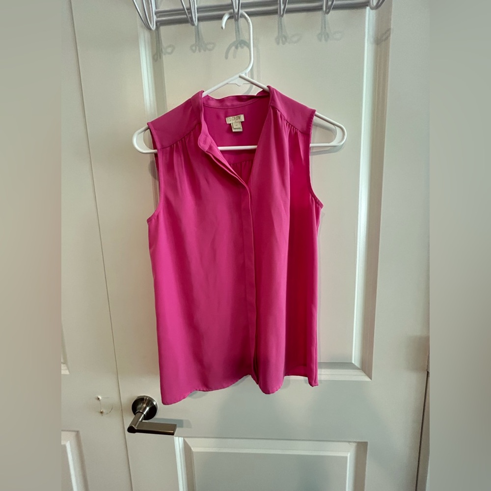 Fuchsia sleeveless J.Crew blouse, size 00
